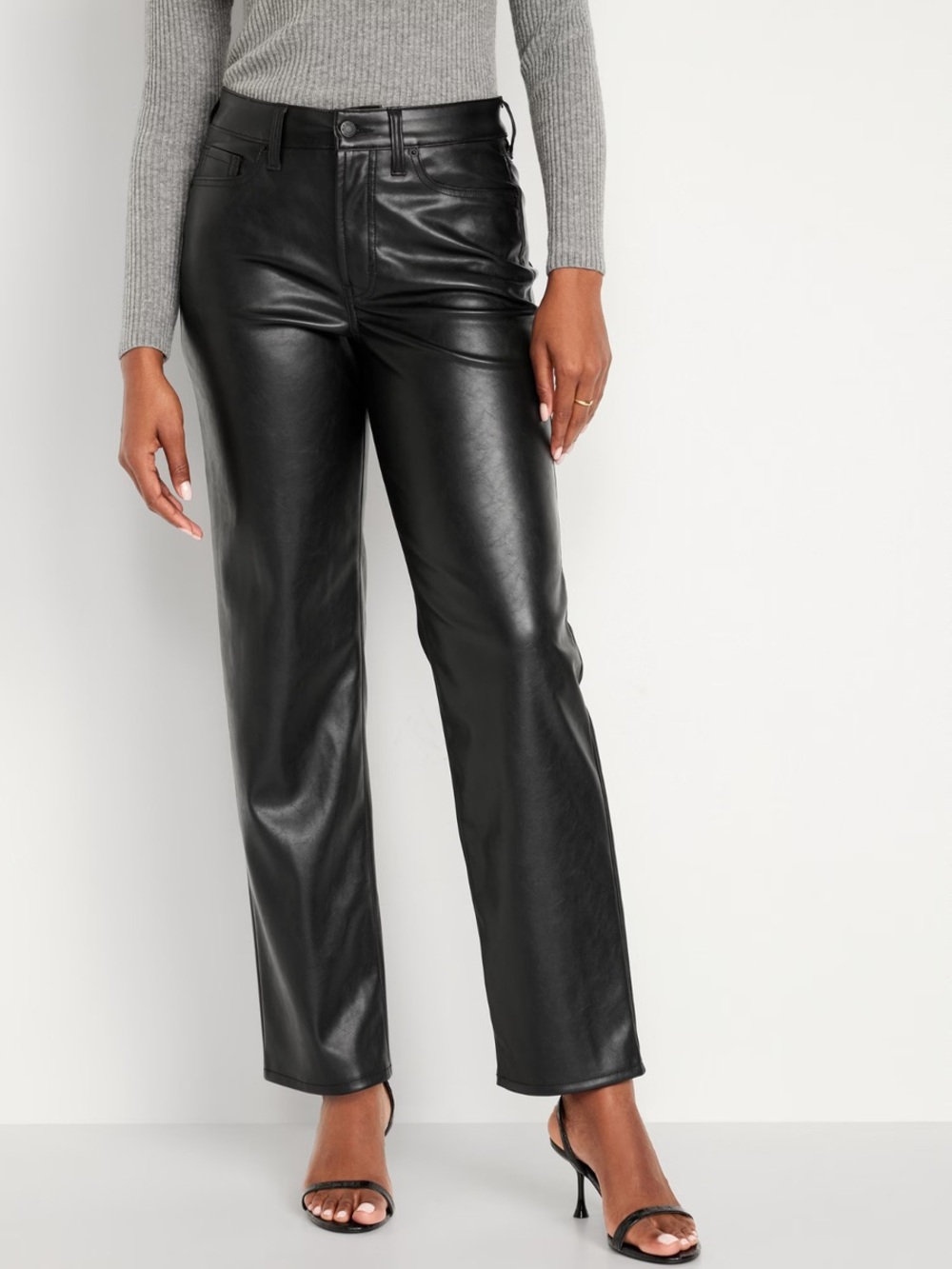 Old Navy High Waisted OG Loose Faux Leather Pant - Size 4